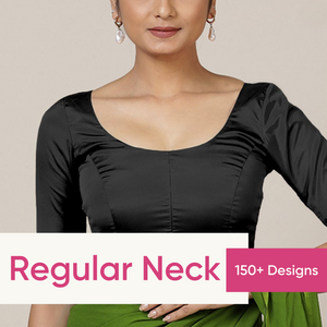 10 Saree Blouse Designs with Regular Necklines