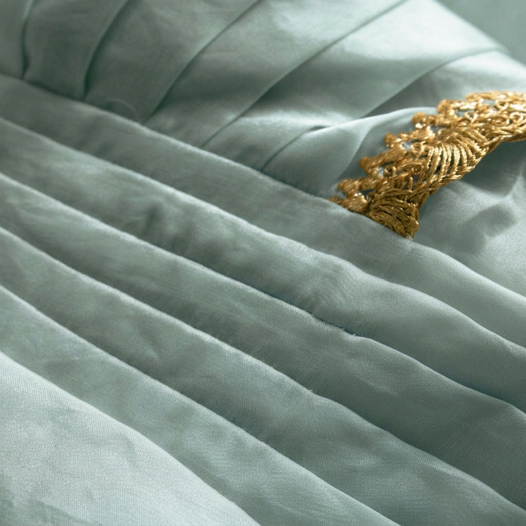 Nureh x Tyohaar | Moonlight Blue Shimmer Tissue Skirt Style Saree