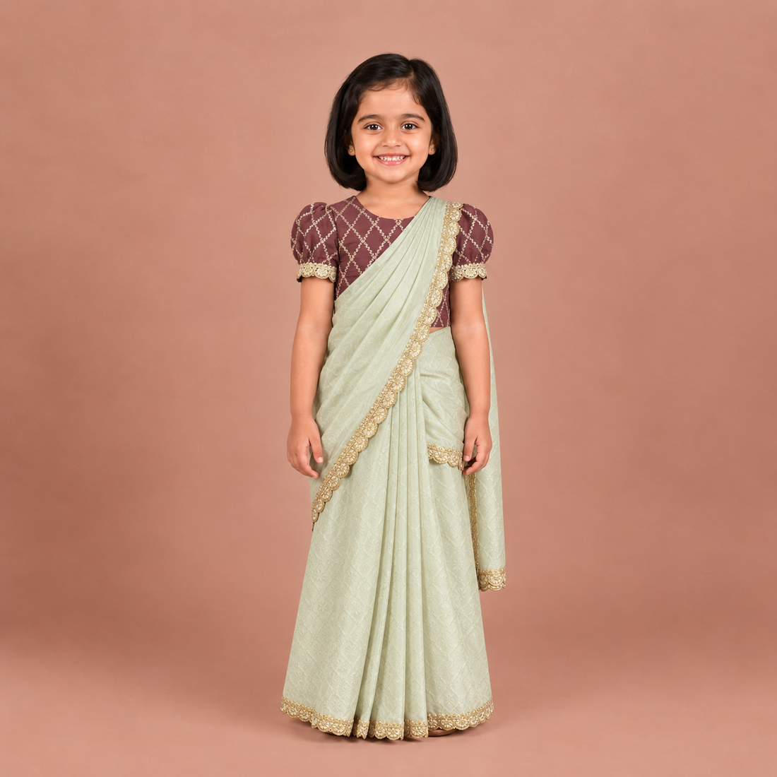 Nureh x Tyohaar | Opal Mist Shimmer Tissue Skirt Style Saree