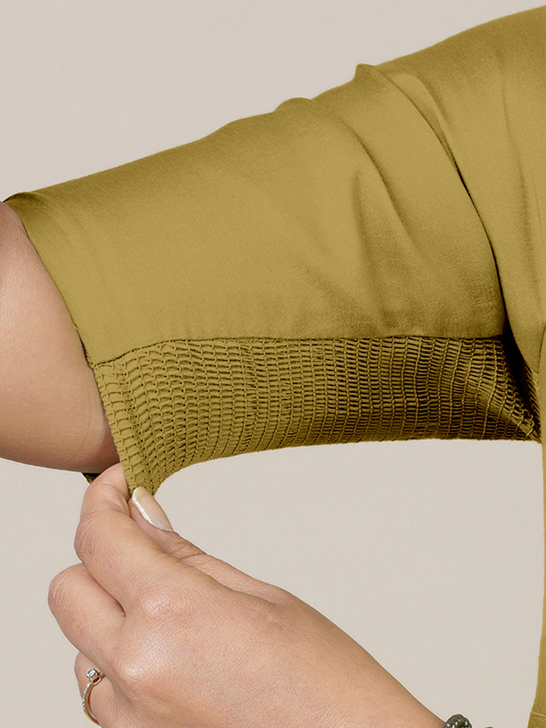 Faiza x Rozaana Kurta, in Yellow Viscose, featuring elbow sleeves and v-neckline, made for daily & work (view 5).
