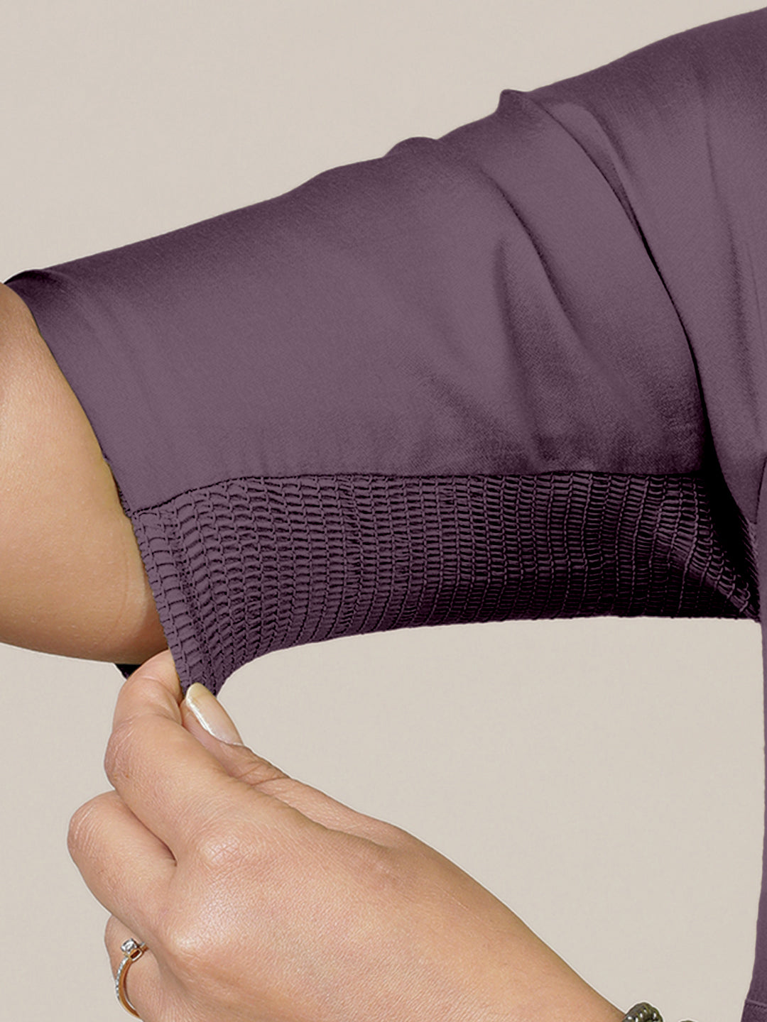 Faiza x Rozaana Kurta, in Purple Viscose, featuring elbow sleeves and v-neckline, made for daily & work (view 5).