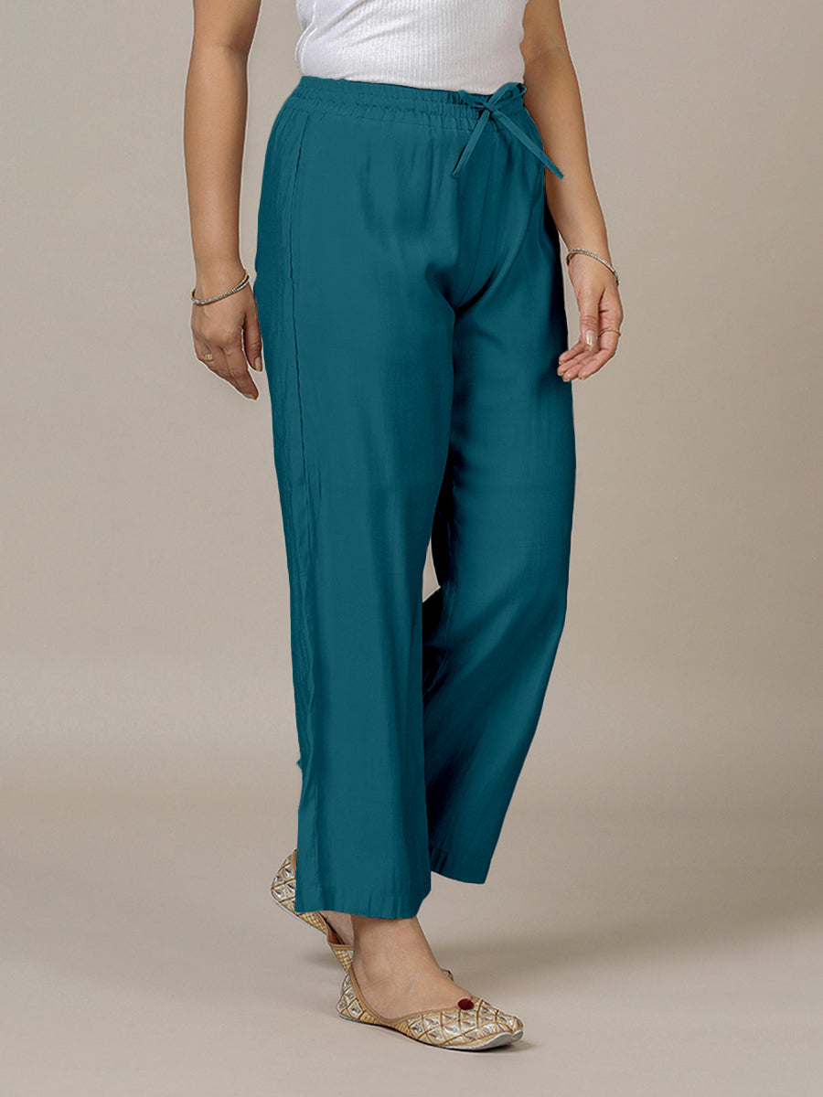 Fiza x Rozaana Pant/Trousers, in Blue, made for daily & work (view 5).