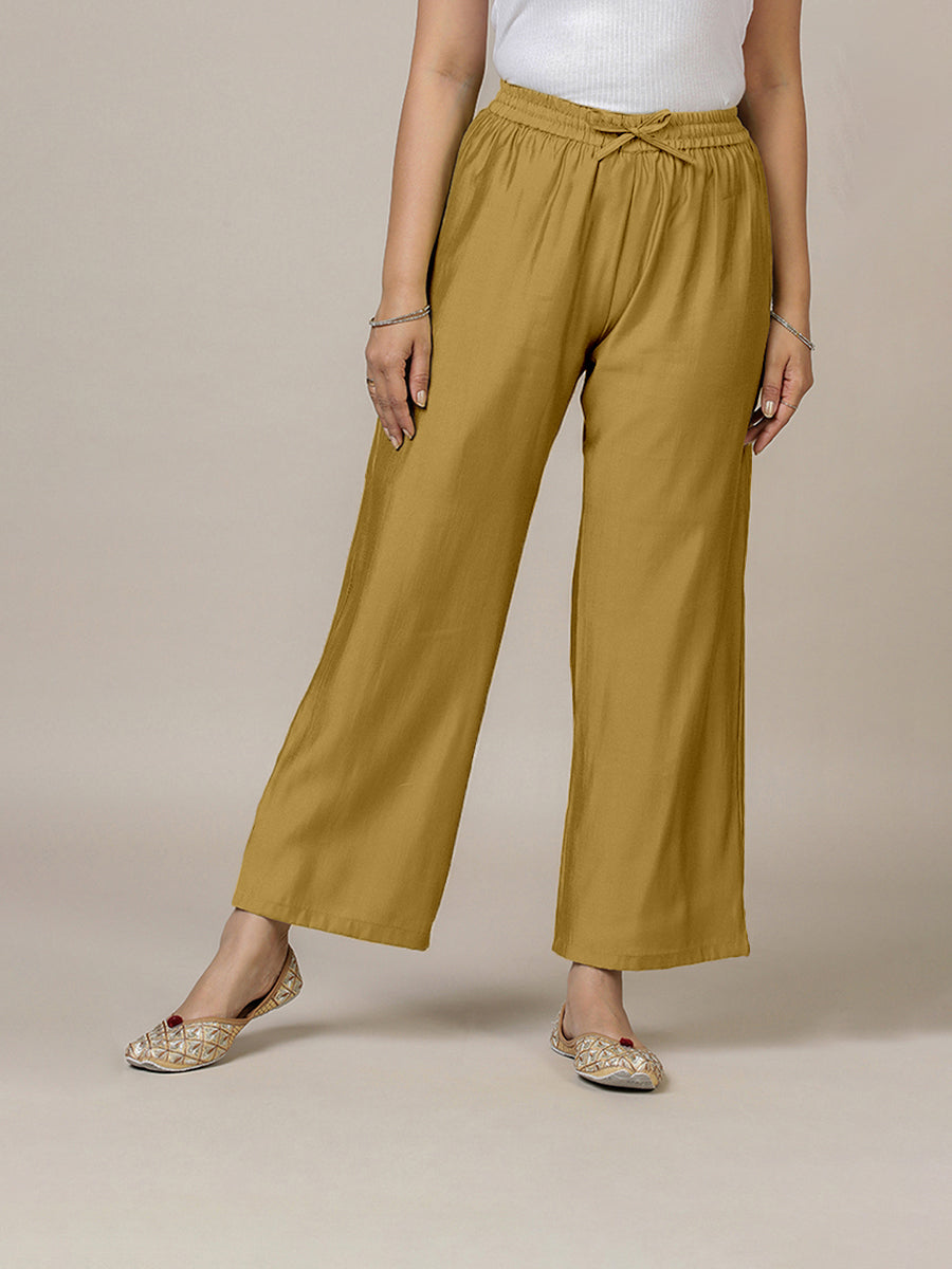 Fiza x Rozaana Pant/Trousers, in Yellow, made for daily & work (view 6).