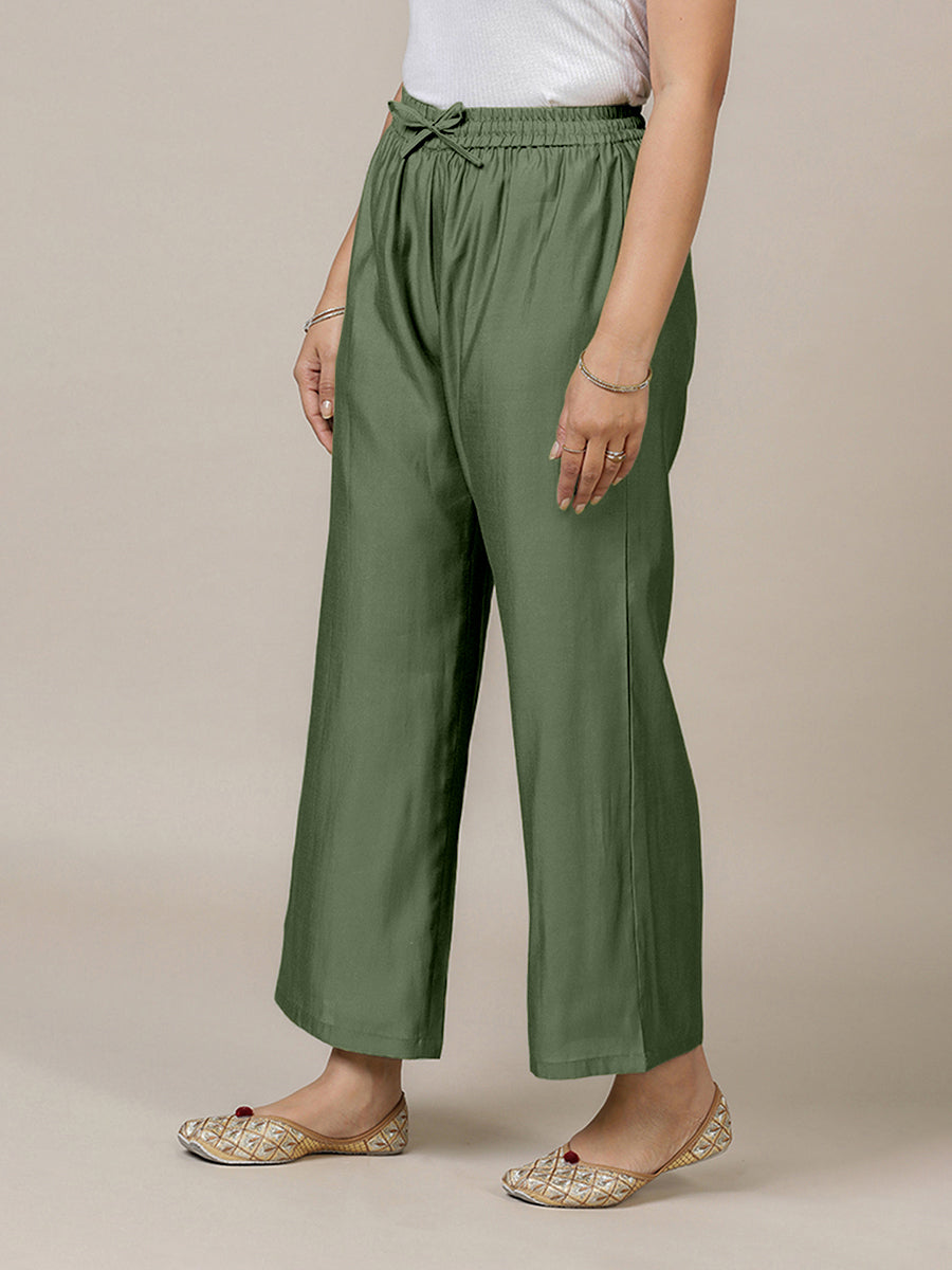 Fiza x Rozaana Pant/Trousers, in Green, made for daily & work (view 7).