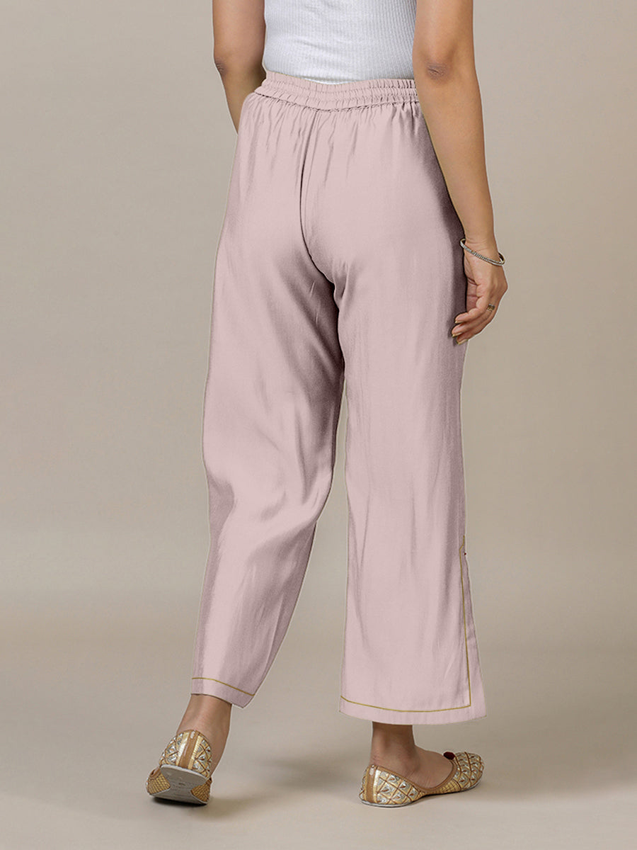 Saba x Rozaana Pant/Trousers, in Purple 100% Cotton, made for daily & work (view 2).