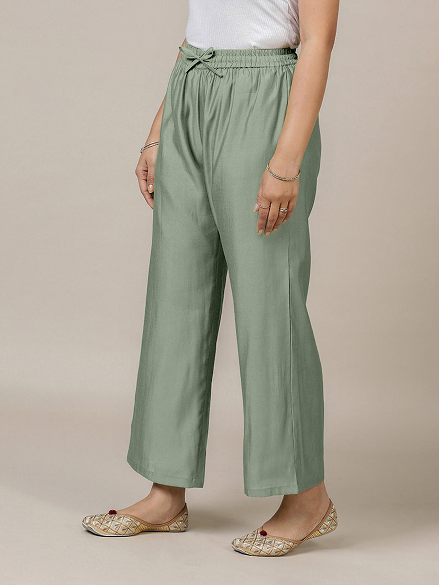 Fiza x Rozaana Pant/Trousers, in Green, made for daily & work (view 7).