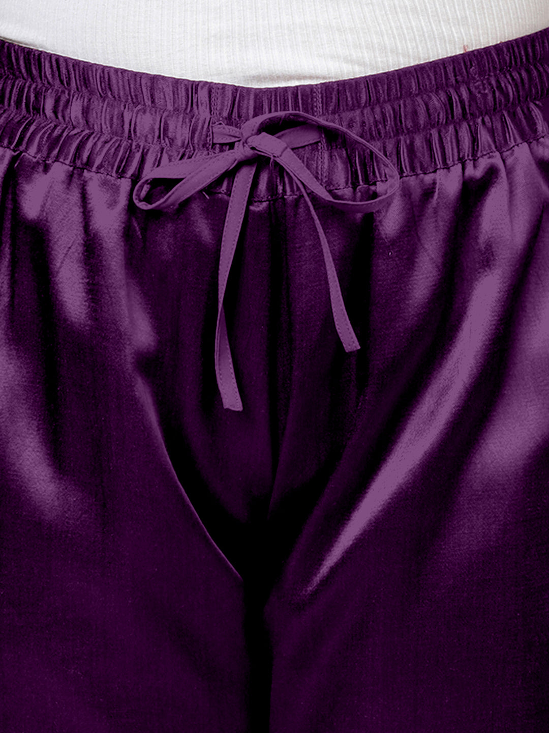 Swara x Tyohaar Pant/Trousers, in Purple Mashru Silk, made for daily & work (view 3).