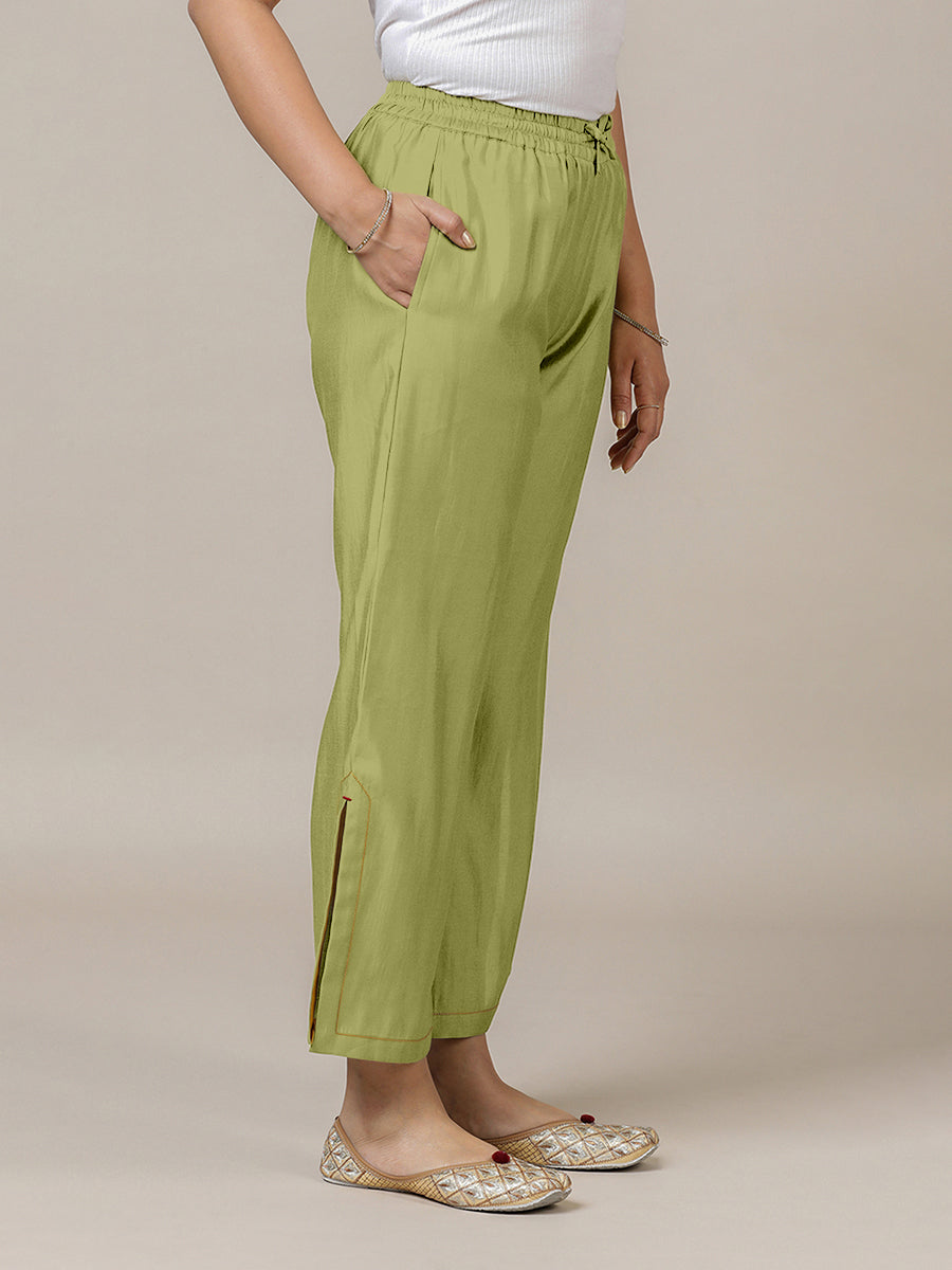 Saba x Rozaana | Pista Green Cotton Silk Pants