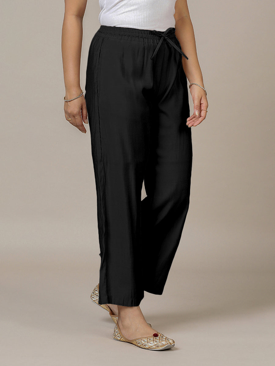 Fiza x Rozaana Pant/Trousers, in Black, made for daily & work (view 5).
