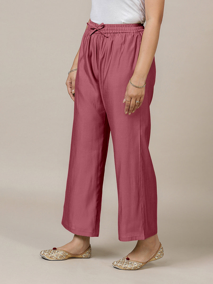 Fiza x Rozaana Pant/Trousers, in Pink, made for daily & work (view 7).