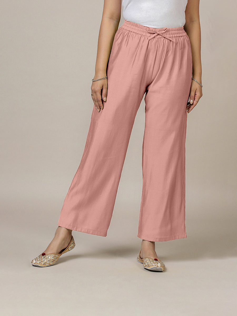 Fiza x Rozaana Pant/Trousers, in Pink, made for daily & work (view 6).