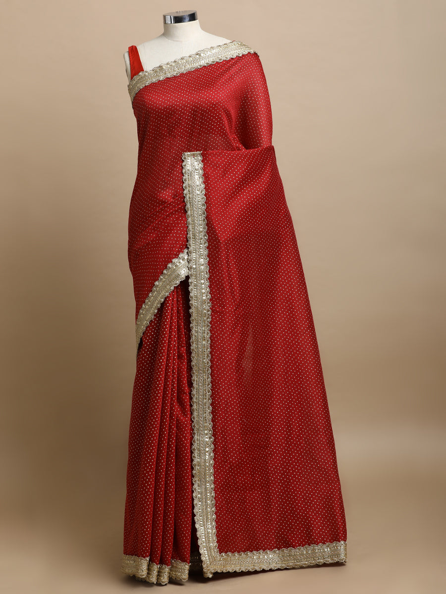 Red And Maroon Sarees for Women