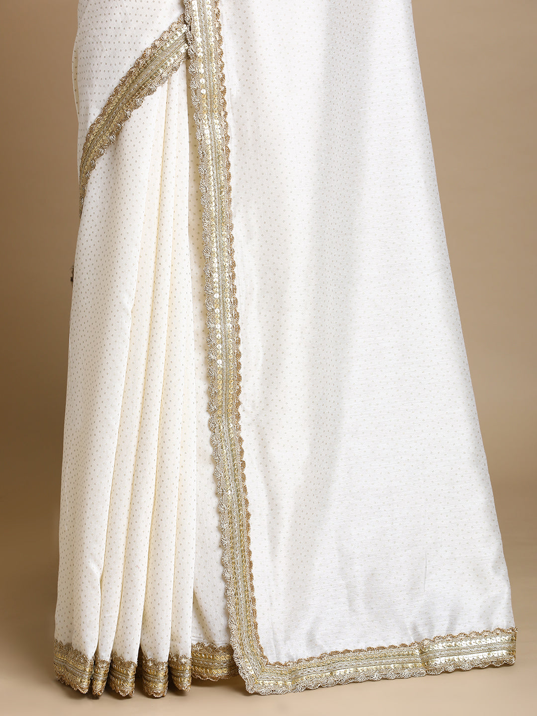 Anwesha x Tyohaar Saree, in White Chandheri, made for party & festive (view 2).
