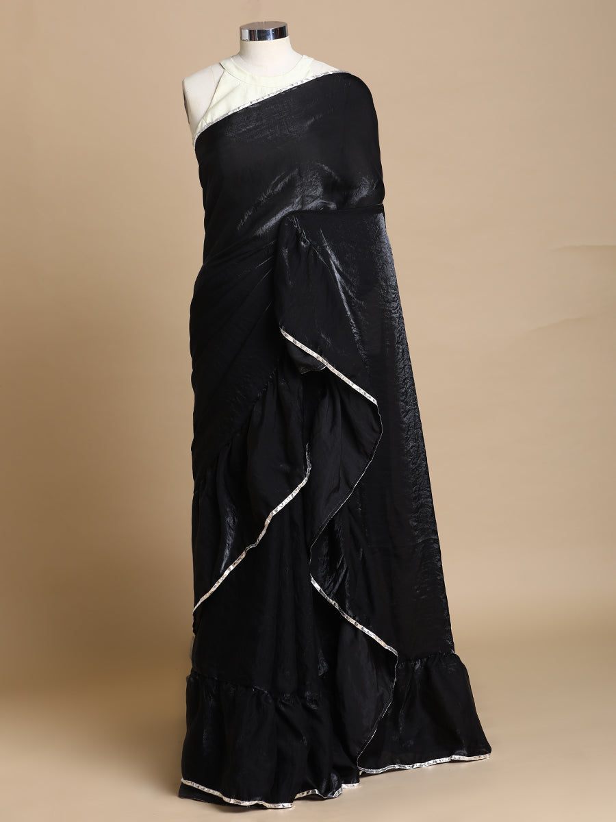 Sharmila x Tyohaar Saree, in Black Tissue Fabric, made for party & festive.