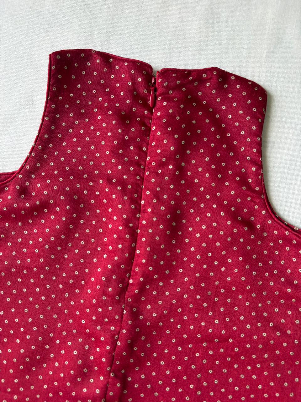 Kitty x Tyohaar Kidswear - Girls, in Chandheri, featuring sleeveless and jewel neckline, made for party & festive (view 4).
