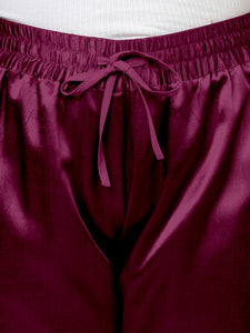 Fiza x Tyohaar | Mulberry Red Mashru Silk Pants