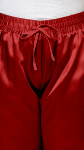 Fiza x Tyohaar | Ruby Red Mashru Silk Pants