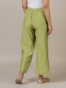 Saba x Rozaana | Pista Green Cotton Silk Pants