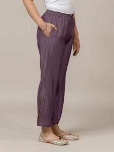 Saba x Rozaana | Purple Mauve Cotton Silk Pants