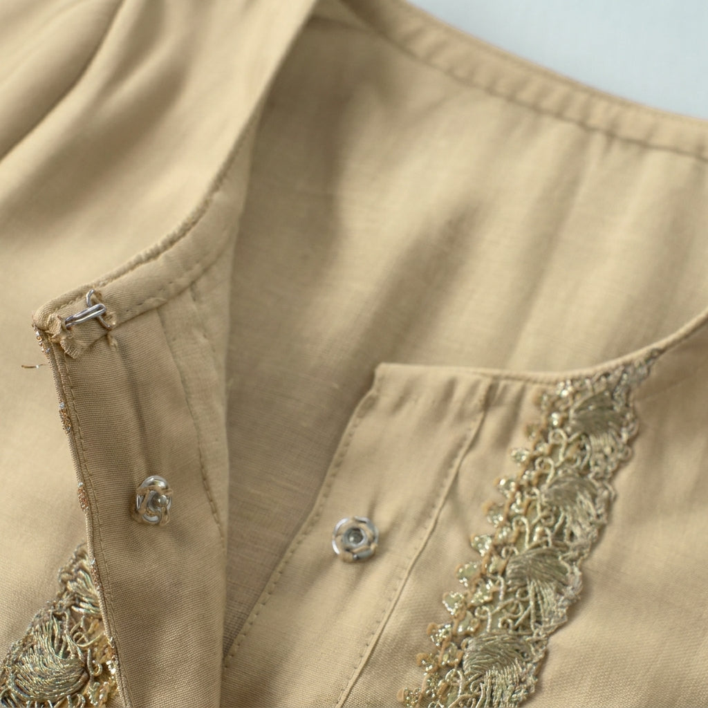 Afiya x Tyohaar | Oyster Grey Solid Viscose Straight Kurta & Pant Set