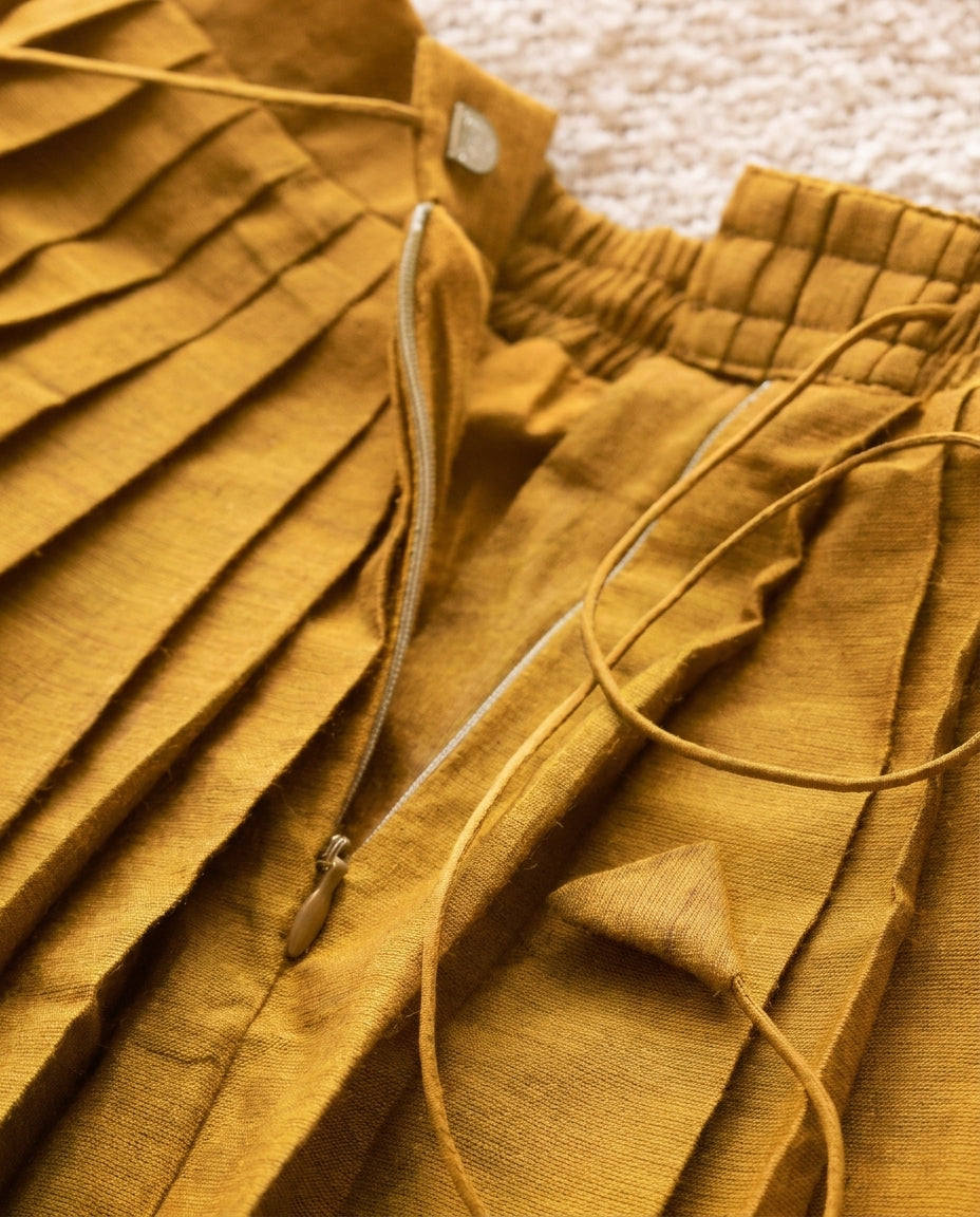 Kani x Tyohaar | Yellow Mangalgiri Cotton Pattu Pavadai