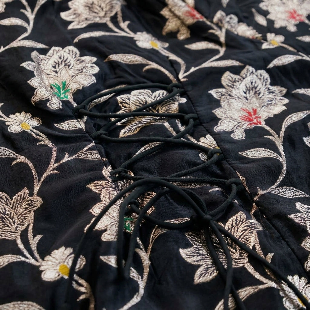 Jugnu x Tyohaar | Black Meenakari Angrakha-Sharara Set
