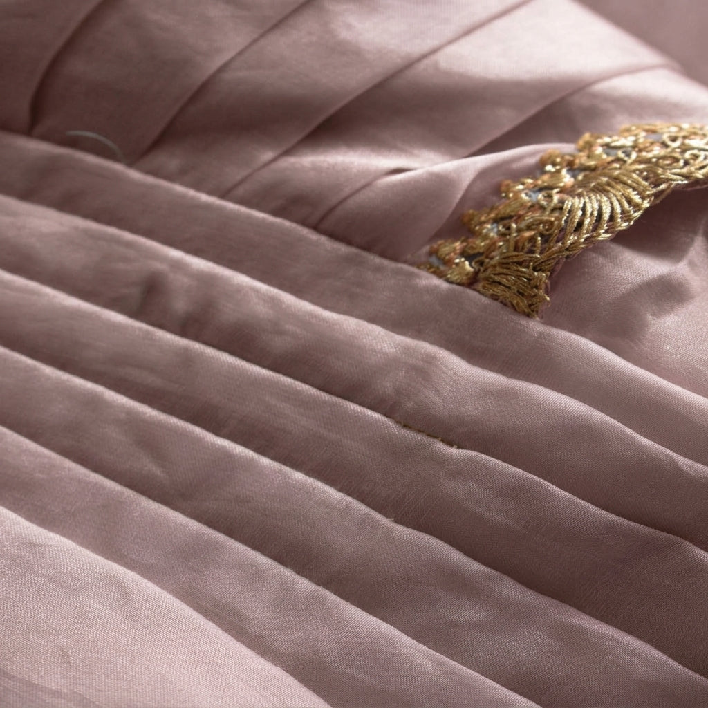 Nureh x Tyohaar | Metallic Lavender Shimmer Tissue Skirt Style Saree