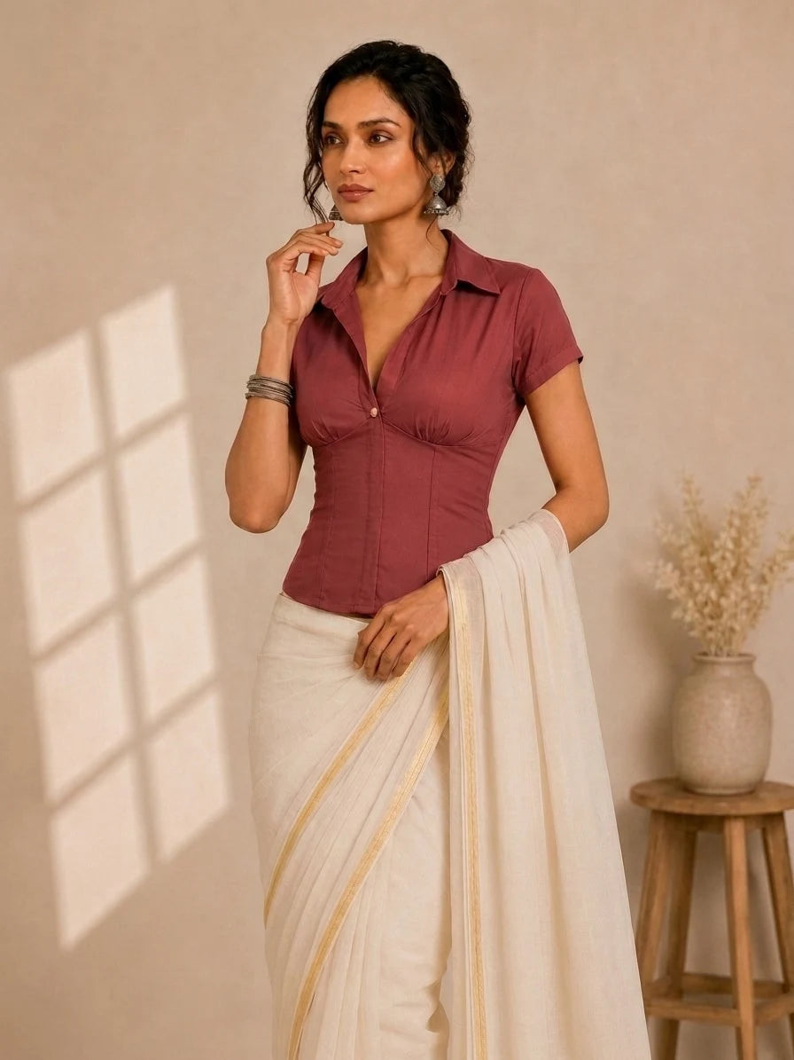 Advika Short Sleeve Rose Pink viscose Cinchfit™ Corset Top