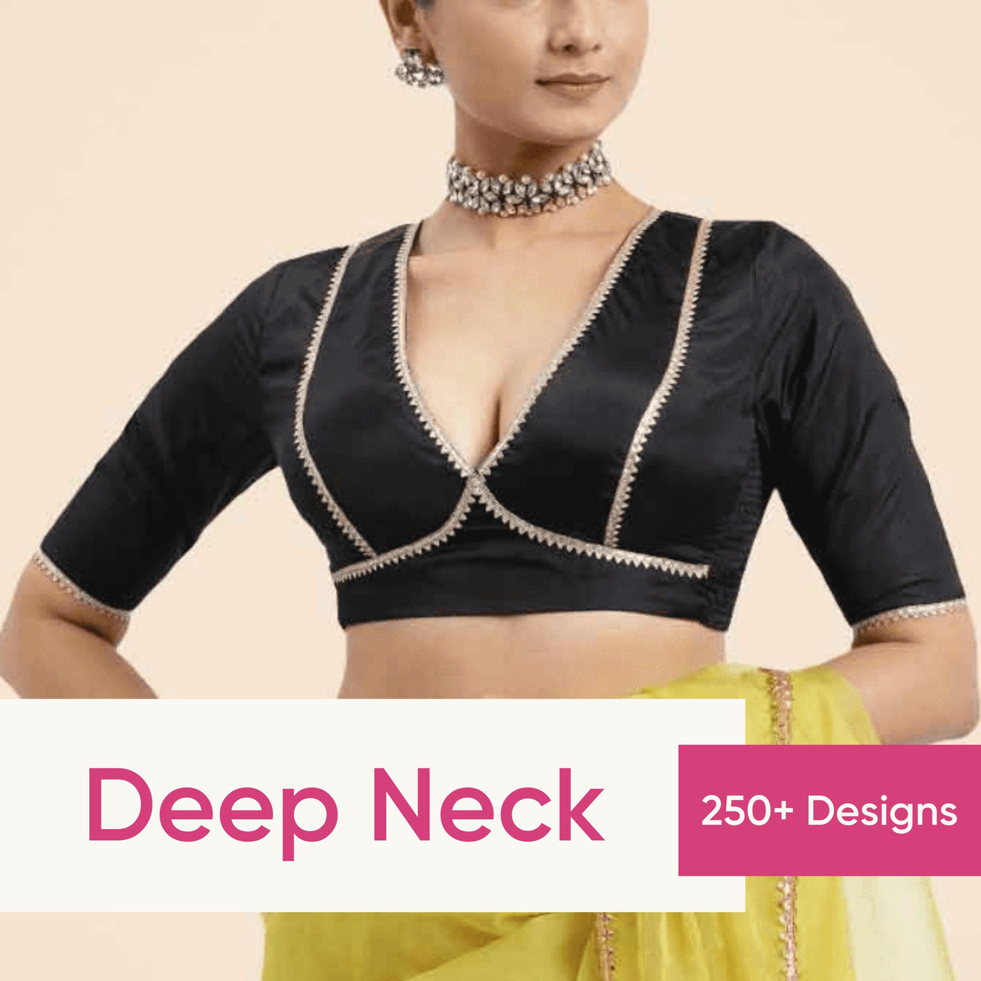 FlexiFit™ Deep Neck Readymade Blouses