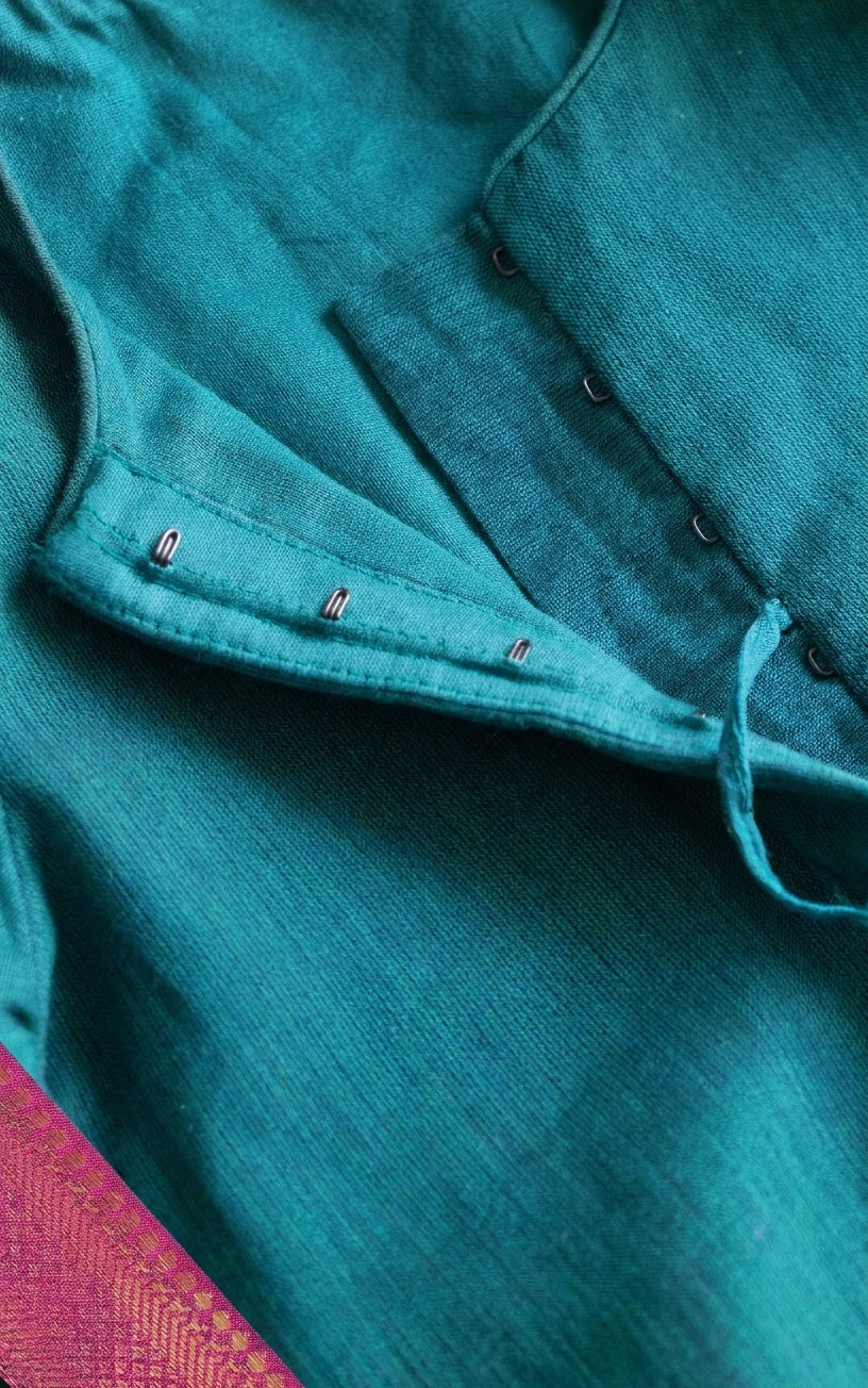 Kani x Tyohaar | Blue Mangalgiri Cotton Pattu Pavadai