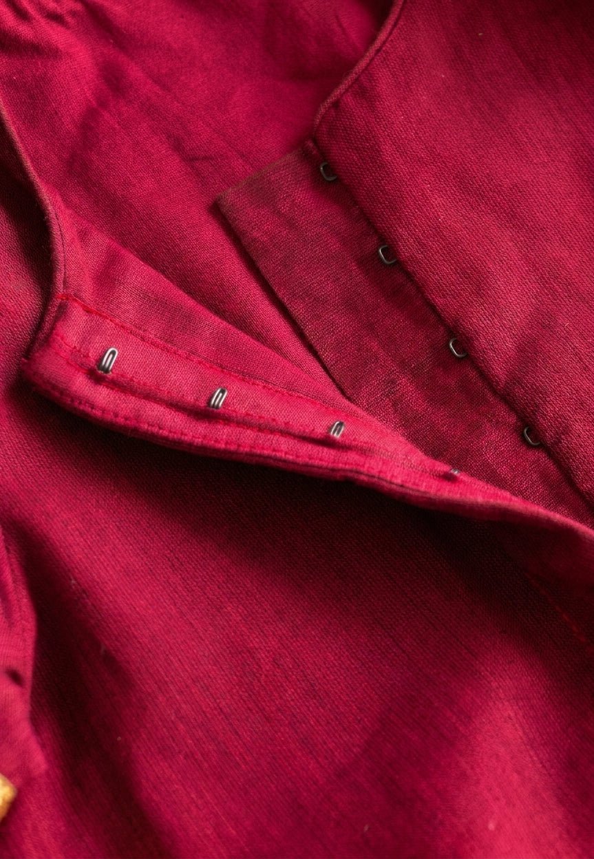 Kani x Tyohaar | Red Mangalgiri Cotton Pattu Pavadai