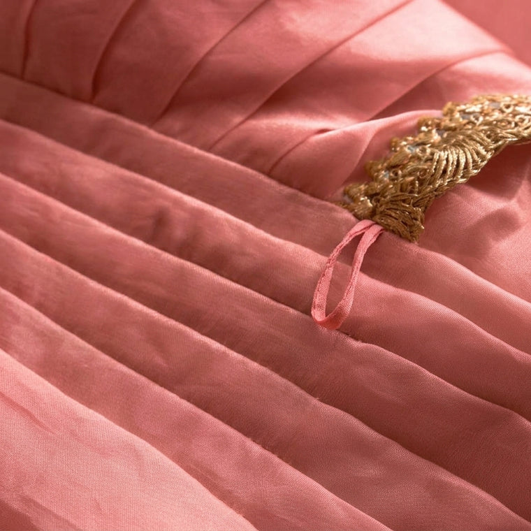 Nureh x Tyohaar | Blush Pink Shimmer Tissue Skirt Style Saree