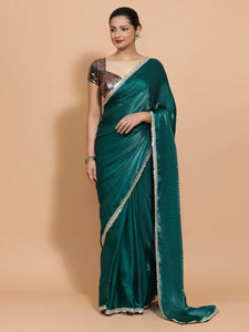 Jasmin x Tyohaar | Glass Green Tissue Ready-to-Wear One Minute Saree