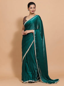 Jasmin x Tyohaar | Glass Green Tissue Ready-to-Wear One Minute Saree