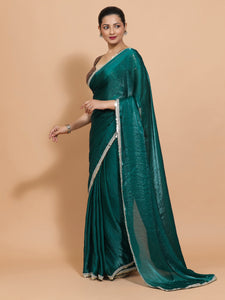 Jasmin x Tyohaar | Glass Green Tissue Ready-to-Wear One Minute Saree