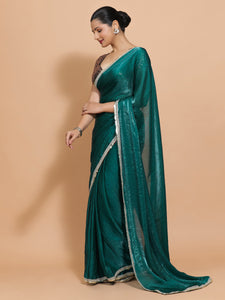 Jasmin x Tyohaar | Glass Green Tissue Ready-to-Wear One Minute Saree