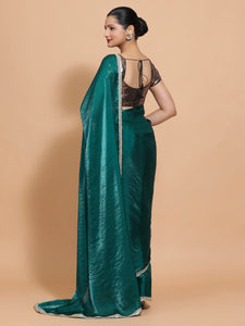 Jasmin x Tyohaar | Glass Green Tissue Ready-to-Wear One Minute Saree