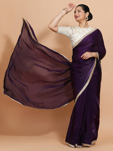 Nasreen x Tyohaar | Purple Radiance Tissue Ready-to-Wear One Minute Saree