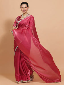 Monica x Tyohaar | Blush Pink Tissue Ready-to-Wear One Minute Saree