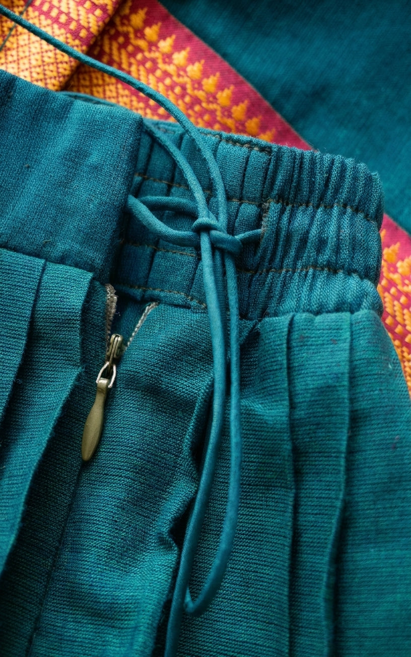 Kani x Tyohaar | Blue Mangalgiri Cotton Pattu Pavadai