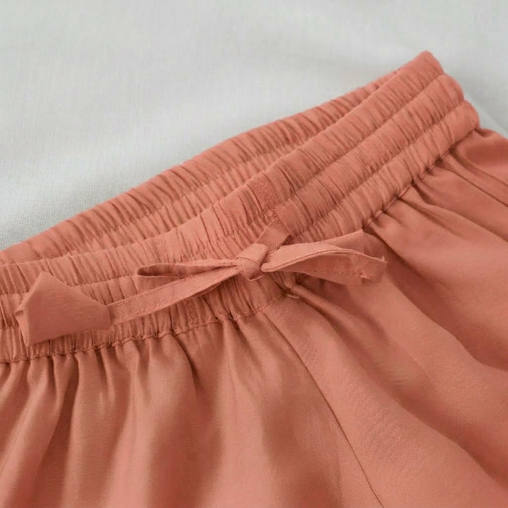 Afiya x Tyohaar | Sea Pink Solid Viscose Straight Kurta & Pant Set