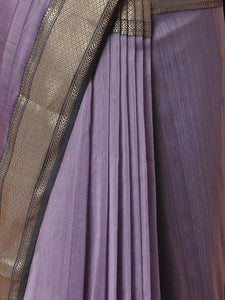 Maheshwari Cotton Silk Light Purple Saree With Woven Lotus Butta