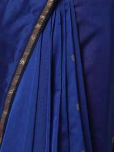 Maheshwari Cotton Silk Royal Blue Saree With Chameli Phool Bhutta