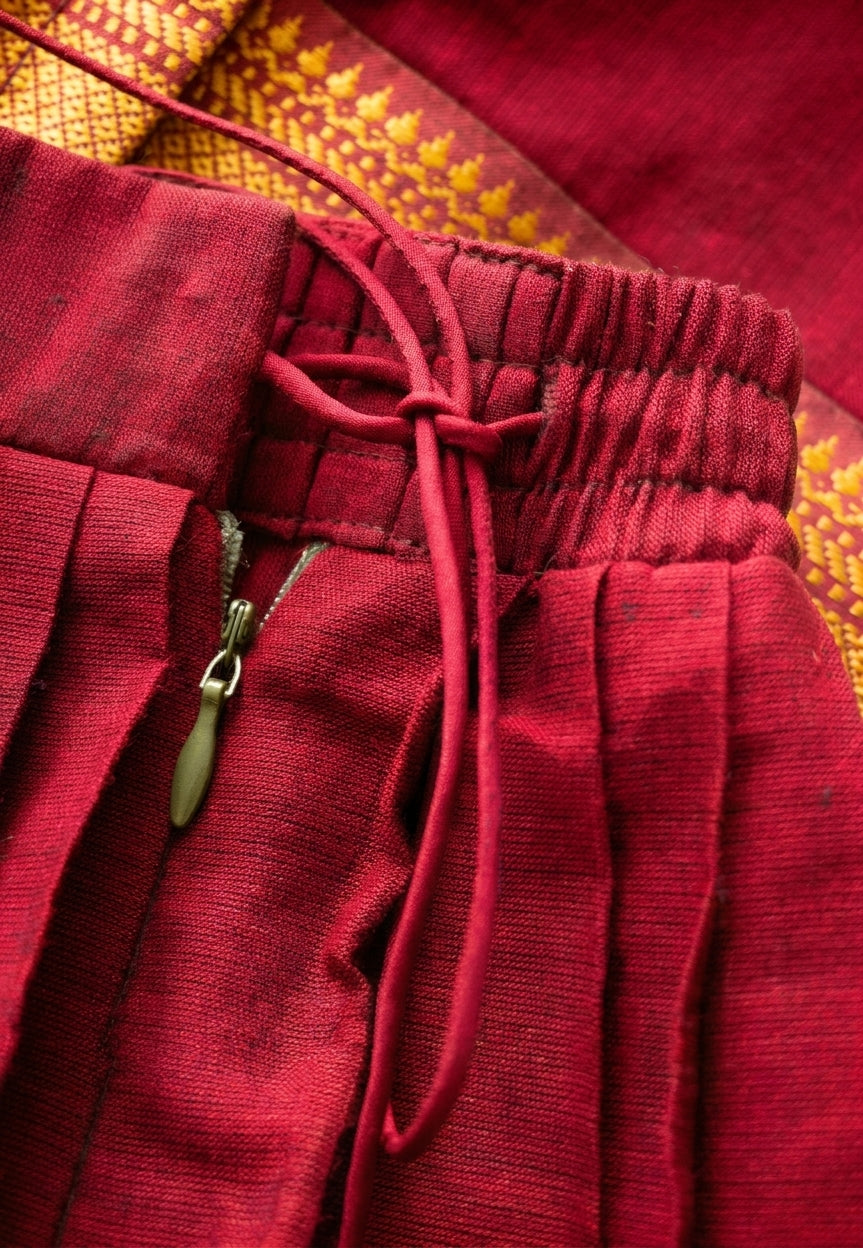 Kani x Tyohaar | Red Mangalgiri Cotton Pattu Pavadai