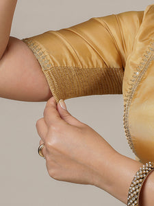 Zohra x Luxe | Gold Saree Blouse w/ FlexiFit™ Side Seam