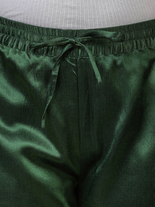 Swara x Tyohaar | Emerald Green Mashru Silk Pants