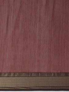 Maheshwari Cotton Silk Dusty Pink Saree With Woven Lotus Butta