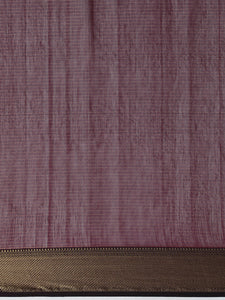 Maheshwari Cotton Silk Wine Pin Check Zari Saree