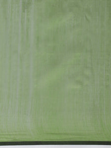 Maheshwari Cotton Silk Green Striped Saree With Silver Border