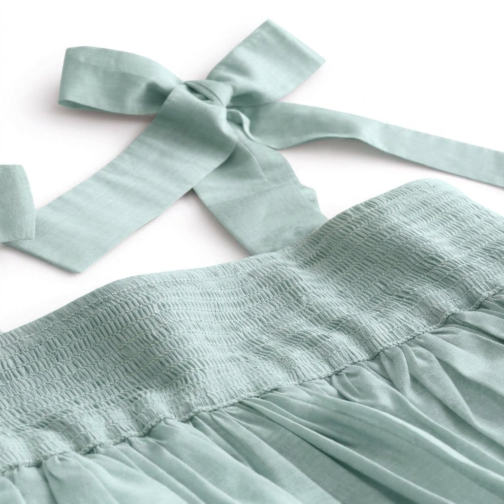 Evie x Tyohaar | Tiered Skirt & Top Set in Powder Blue Chanderi